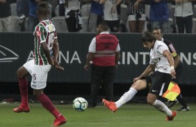 Romero em grande atuação contra o Fluminense, na Arena Corinthians