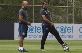 Fbio Carille no treino desta tarde no CT Joaquim Grava