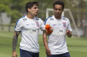 Fagner e Jadson no treino desta tarde no CT Joaquim Grava