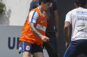 Fagner no treino desta tarde no CT Joaquim Grava