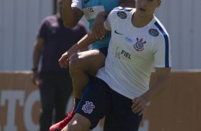 Giovanni Augusto no treino desta quarta-feira no CT Joaquim Grava