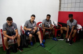 Rodrigo Figueiredo, Warian, Mantuan e Carlinhos antes do jogo contra o Sport