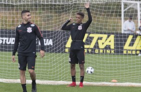 Gabriel e Pedrinho no treinamento em solo americano durante a Florida Cup