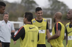 Jogadores durante treino nos EUA para encarar o Rangers, pela Florida Cup