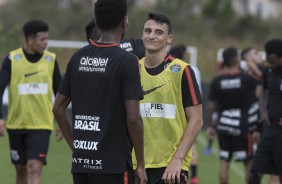 Mantuan durante o treino da manhã nos EUA