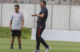 Jadson e Fbio Carille durante o treino de hoje no CT