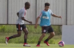 Guilherme Romo e Marquinhos Gabriel treinando no parque ecolgico na tarde desta segunda