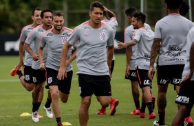 Elenco corinthiano em treinamento para enfrentar o So Paulo, pelo Paulisto 2018