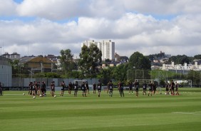 Jogadores do Corinthians treinam já pensando no duelo contra o Novorizontino
