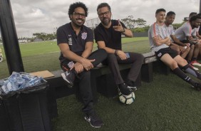 Cléber Xavier acompanhou a manhã de treino corinthiano no CT Joaquim Grava