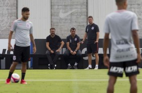 Cléber Xavier esteve no CT corinthiano para acompanhar o treino dos jogadores