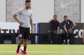 Cléber Xavier veio acompanhar o treino corinthiano deste sábado