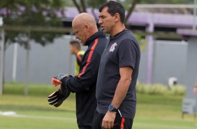 Mauri e Fbio Carille no treinamento de hoje no  CT