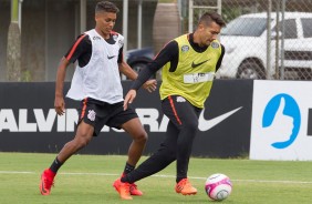 Pedrinho e Jean no treino de hoje no CT