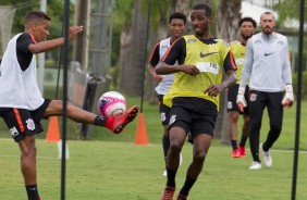 Pedrinho e Romão no treino de hoje no CT