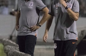 Carille e Cuca durante o jogo contra o Red Bull Brasil, pelo Paulistão 2018
