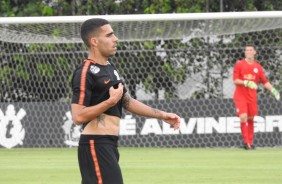 Gabriel no CT durante o jogo-treino contra o RB Brasil