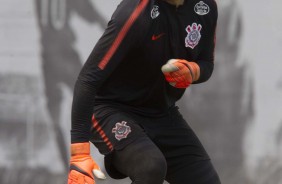 Cssio durante o treino de hoje no CT; O goleiro no est vindo bem nas ltimas partidas