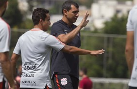 Jadson e Carille durante o treinamento de hoje no CT