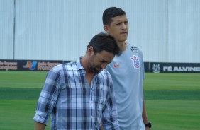 Duílio e o atacante Matheus no CT
