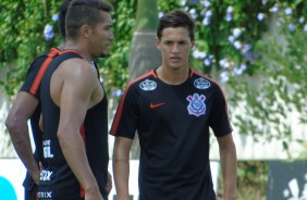 Jean e Matheus Vital no treino de hoje no CT Joaquim Grava