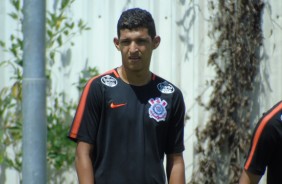 O jovem atacante Matheus Matias durante o treino de hoje no CT Joaquim Grava