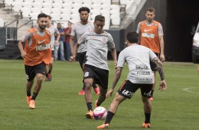 Jogadores fizeram o último treino na Arena para enfrentar o Palmeiras