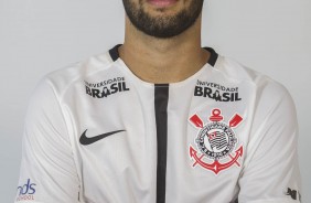 O atacante Cássio durante a foto 3x4 do elenco