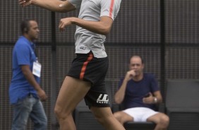 O atacante Romero no último treino antes do dérbi