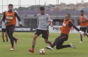 Fbio Carille fez o ltimo treino no CT antes do duelo contra o Millonarios