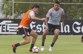 Mateus Vital e Ralf no treino de hoje no CT Joaquim Grava