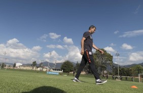 O treinador Fábio Carille treinou o elenco na Colômbia para enfrentar o Millonarios