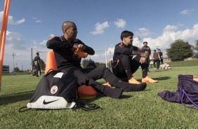 Sheik e Fagner durante treino no El Campincito