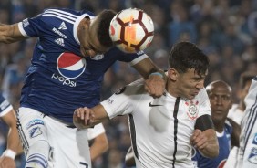 Balbuena segurando todo ataque do Millonarios no jogo que aconteceu na Colômbia