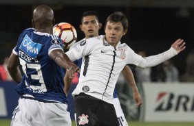 Romero durante jogo de poucas chances ofensivas contra o Millonarios