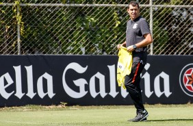 Fbio Carille treina a equipe para enfrentar o Santos, no campeonato paulista