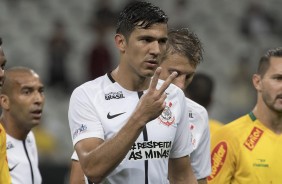 Balbuena na partida contra o Mirassol, na Arena Corinthians