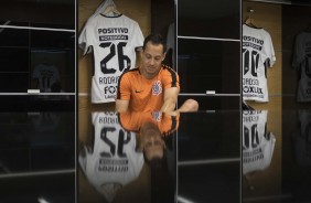 Rodriguinho no vestirio da Arena Corinthians antes do jogo contra o Mirassol