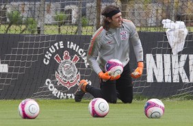 Cássio no treino desta sexta-feira