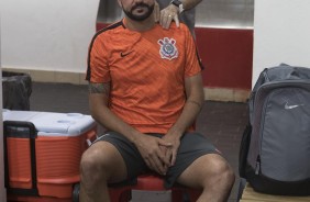 O veterano Danilo antes do jogo contra o Botafogo-SP, em Ribeiro Preto