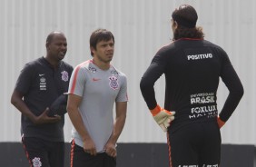 Romero no treino do Corinthians