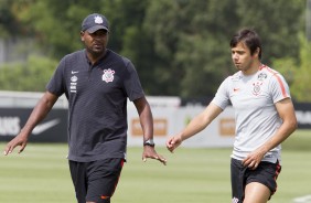 Romero no treino do Corinthians