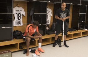 Emerson Sheik e Pedrinho se preparando para encarar o Deportivo Lara