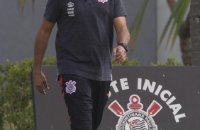 Carille treina a equipe no CT para encarar o Bragantino, pelo Paulistão