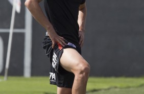 Guilherme Mantuan durante o último treino para enfrentar o Bragantino, pelo Paulistão