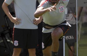 Jnior Dutra durante o primeiro treino aps a amarga derrota para o Bragantino
