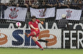 O goleiro Cssio foi pouco acionado diante o Bragantino, na Arena Corinthians