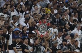 A torcida compareceu em peso na Arena Corinthians para apoiar o time contra o Palmeiras