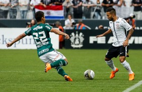 Clayson durante o primeiro jogo da final contra o Palmeiras, na Arena Corinthians