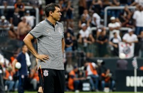 Fbio Carille durante o primeiro jogo da final contra o Palmeiras, na Arena Corinthians